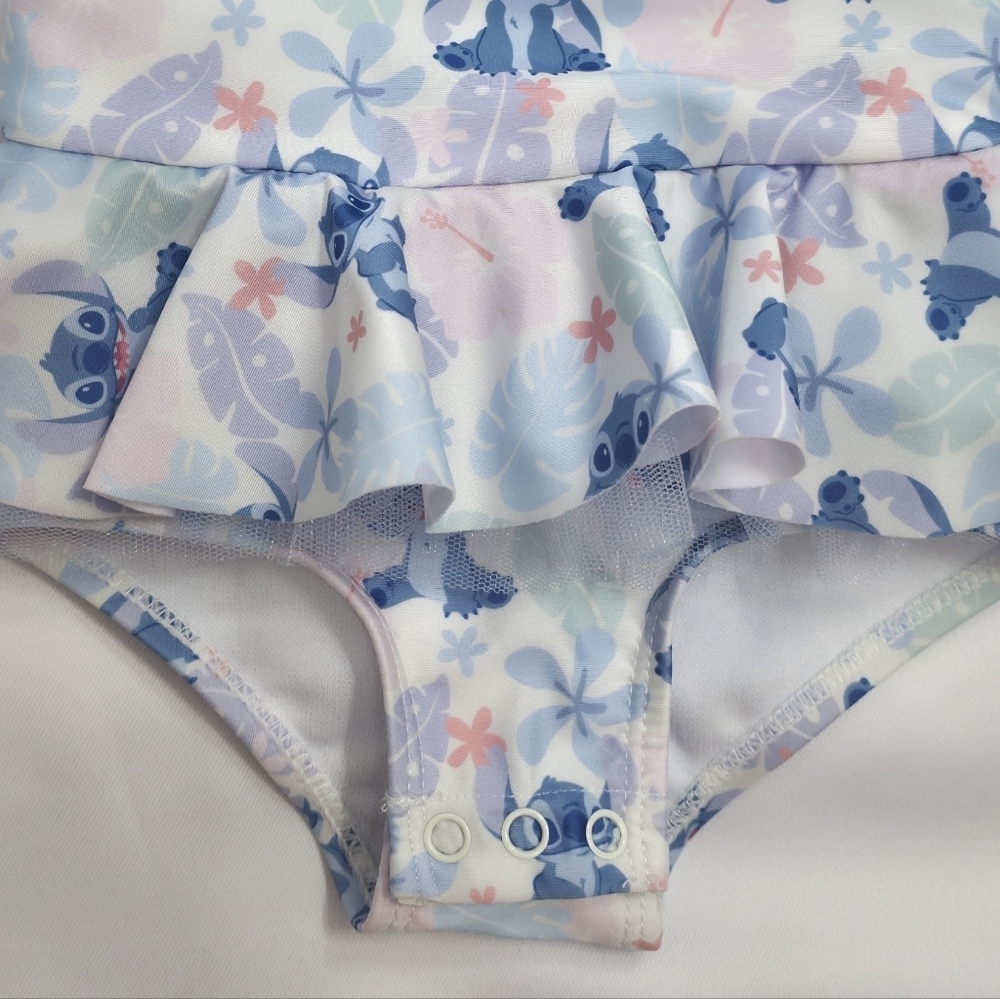 Disney Baby Stitch One-Piece Swimsuit | Ruffle Skirt | Size 9M NWT - Picture 4 of 4